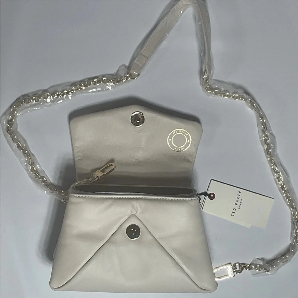 🆕 Ted Baker Poppy Mini Satchel Natural Cream Leather Crossbody Bag - Picture 11 of 14